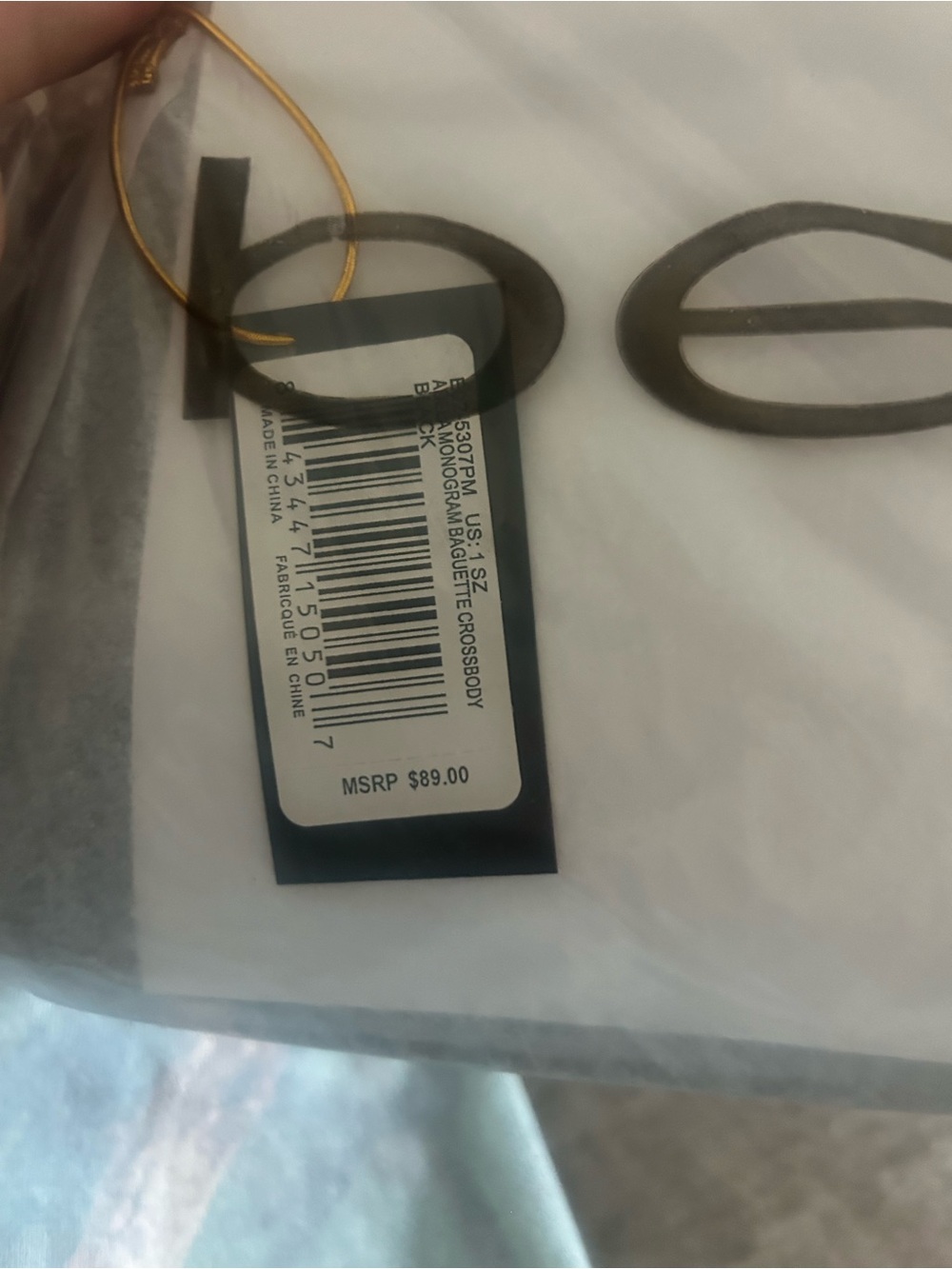 bebe Gray Logo Pattern Crossbody with Gold Hardware - Picture 5 of 5